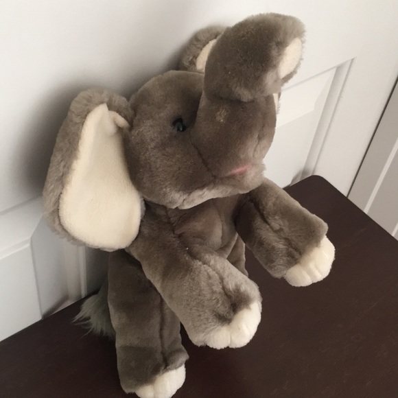 Cuddly Elephant Stuffed Animal Gray White Soft Kid's Toy - Picture 5 of 9